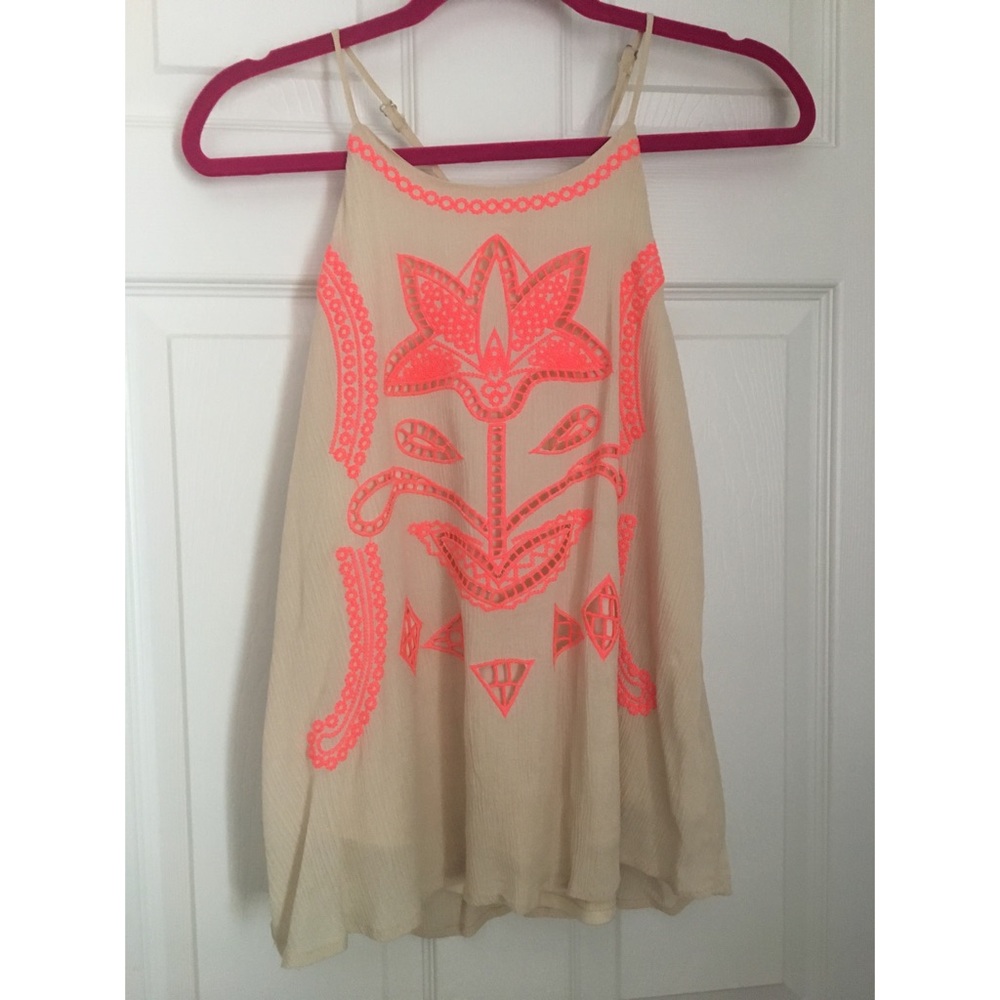 Pink embroidered top